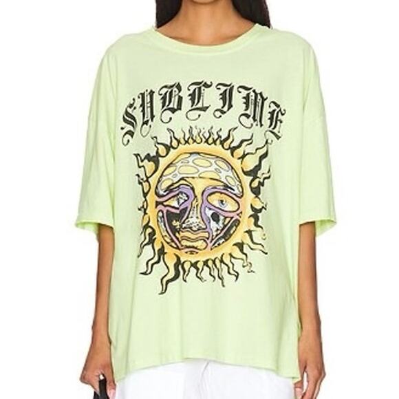 DAYDREAMER Sublime Old English Tee in Lime One Size New with Tag MSRP $98 - Picture 2 of 6